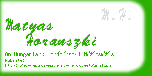 matyas horanszki business card